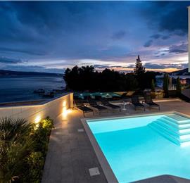 5 bedroom beachfront villa with heated pool near Omis, sleeps 9